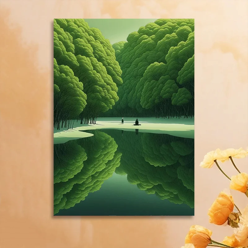1. `1pc Frameless Canvas Print, Peaceful Natural Scenery Wall Poster, Home Wall Decoration, Holiday Gift Decor, 2D Flat Wall