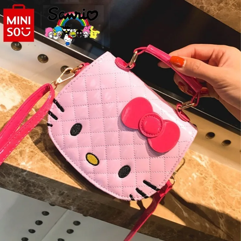 Hello Kitty 2024 Borsa a tracolla per ragazza nuova Moda Borsa per ragazza di alta qualità Cartone animato Simpatico regalo di compleanno per bambini versatile