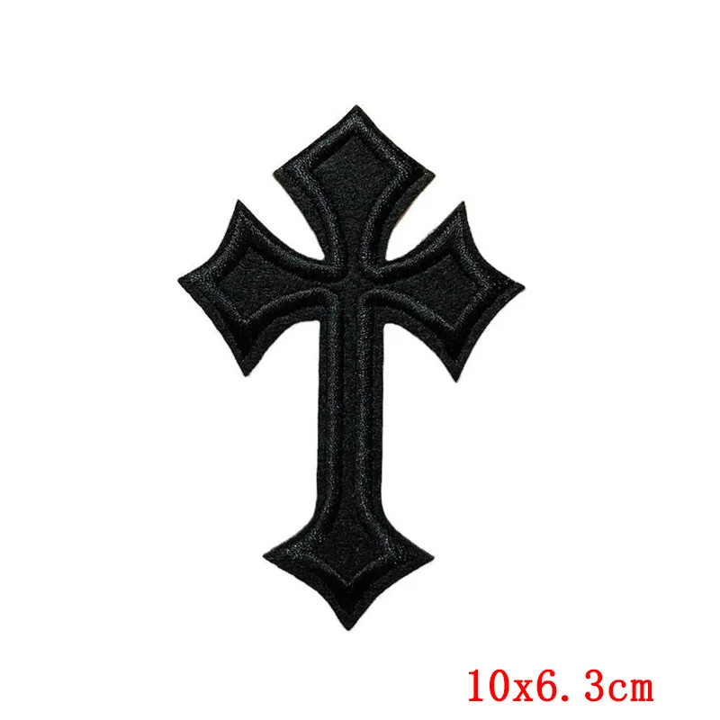 10pcs/Lot Cross Iron On Patches Religious Belief Patches On Clothes Catholic DIY Embroidery Patches For Clothing Stickers Stripe