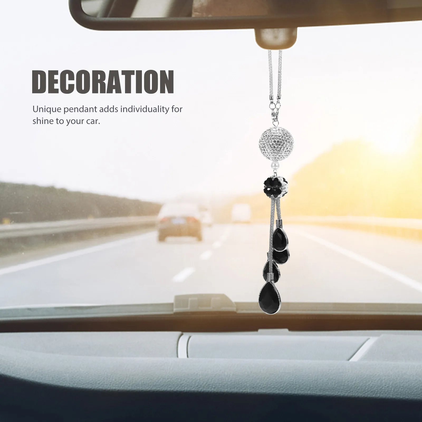 

Car Hanging Pendant Water Drop Rhinestone Crystal Car Ornament For Rearview Mirror Interior Decor Charm Accessory