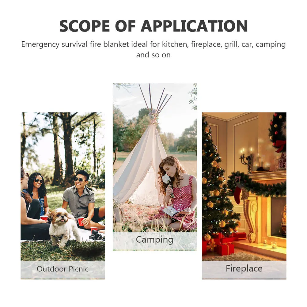 1pc Feuer Widerstand Decke Glas Isolierung Tuch Für Küche Grill Camping Auto Notfall Feuerfeste Matte