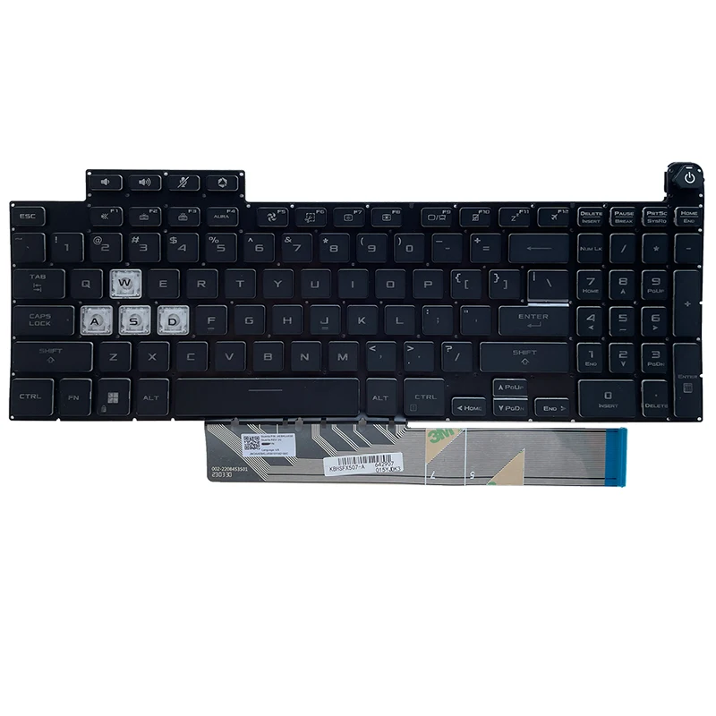 Imagem -06 - Teclado de Retroiluminação us para Asus Tuf Gaming F15 Fx507zr Fa507 Fa507r Fx707 Fx517 Ga507 Teclados de Substituição 6913us00 V210846ds1