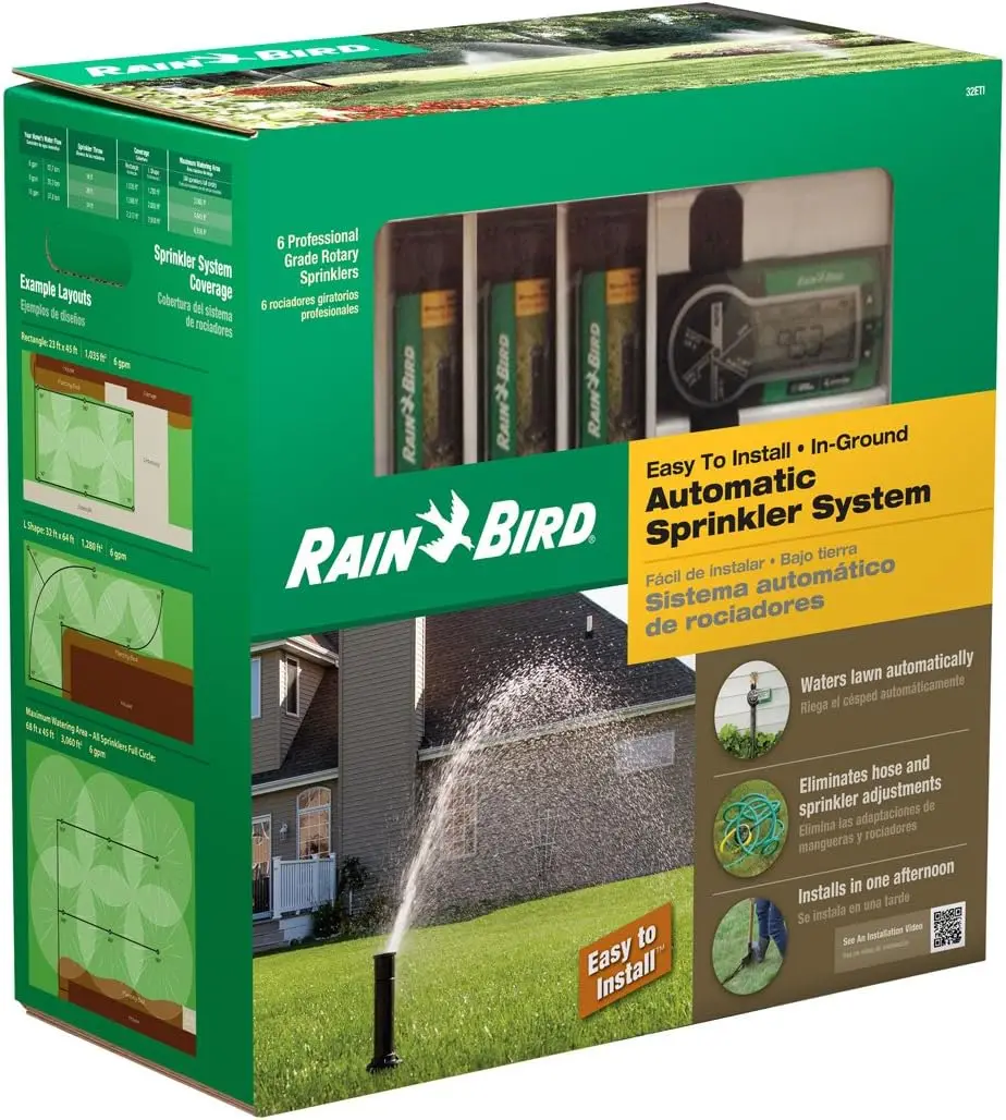 DIY In-Ground Automatic Sprinkler System Kit - Waters Lawns 1000-3000 sq ft, Easy Install, Retractable Sprinklers view 5