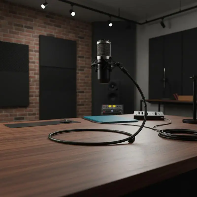 M4 Microphone Hose Flexible Snake Tube LED Double External Thread Gooseneck for Podcast Conference Room Stand