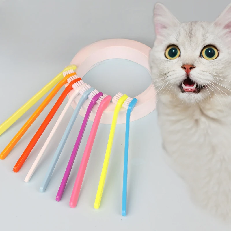 Pet Toothbrush Dogs Brush Addition Bad Breath Tartar Teeth Care Dog Cat Teeth Cleaning Remove Bad Breath Toothbrush