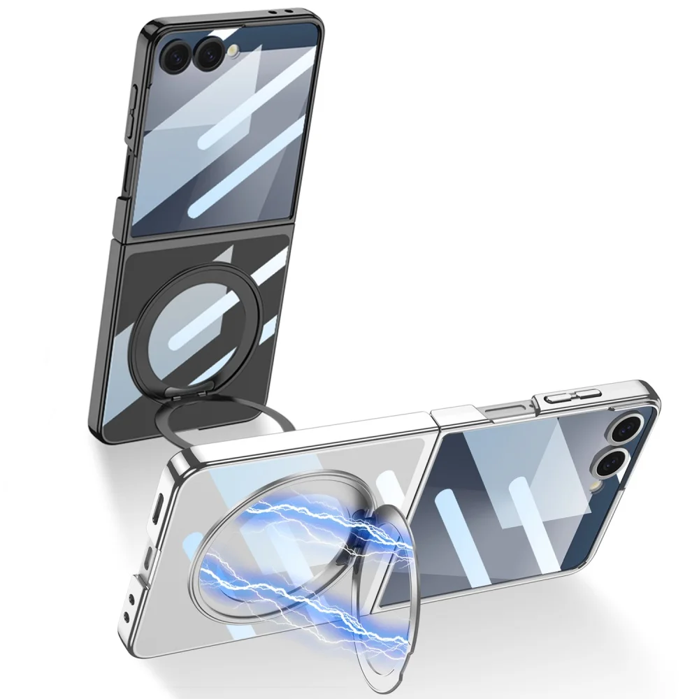 

Прозрачный защитный чехол для экрана Galaxy Z Flip7 5G с покрытием для Samsung Z Flip 7 360 ° Чехол для телефона с магнитным кронштейном