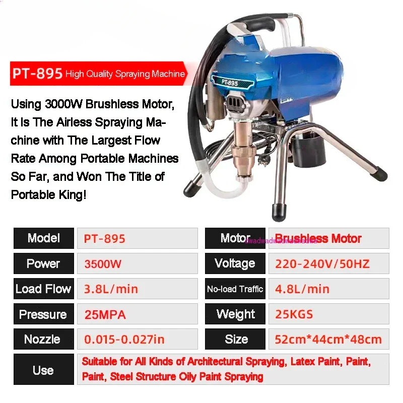 UTTER 895 3500W Profissional Pulverizador Airless de Alta Pressão Pulverizador de Pintura Elétrico Ferramentas de Pintura Pistola Airless