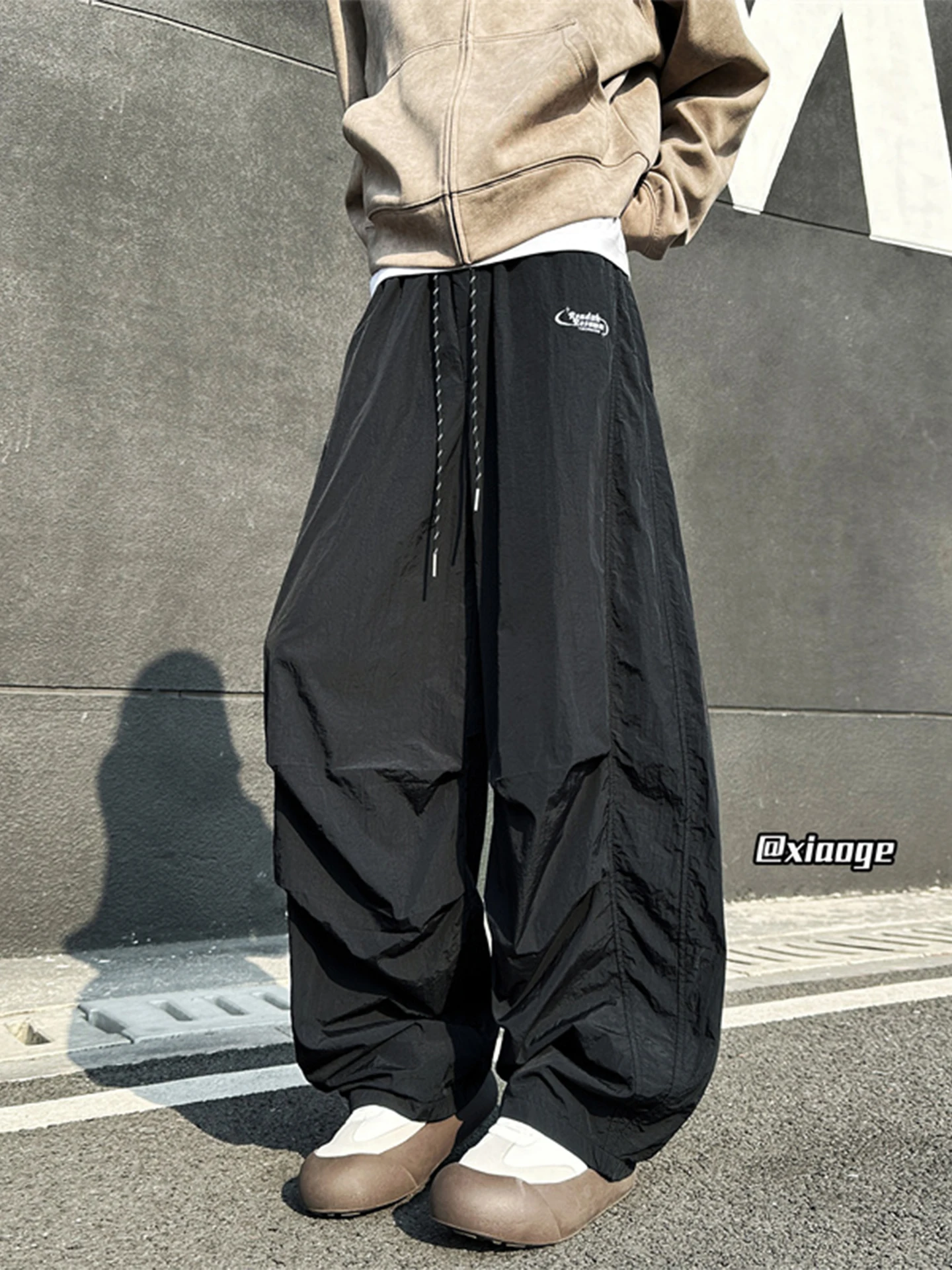 

American Style Folded Paratrooper Pants Men's Outdoor Sports Quick Dry Loose Casual Wide Leg Drape Straight Men's Pants