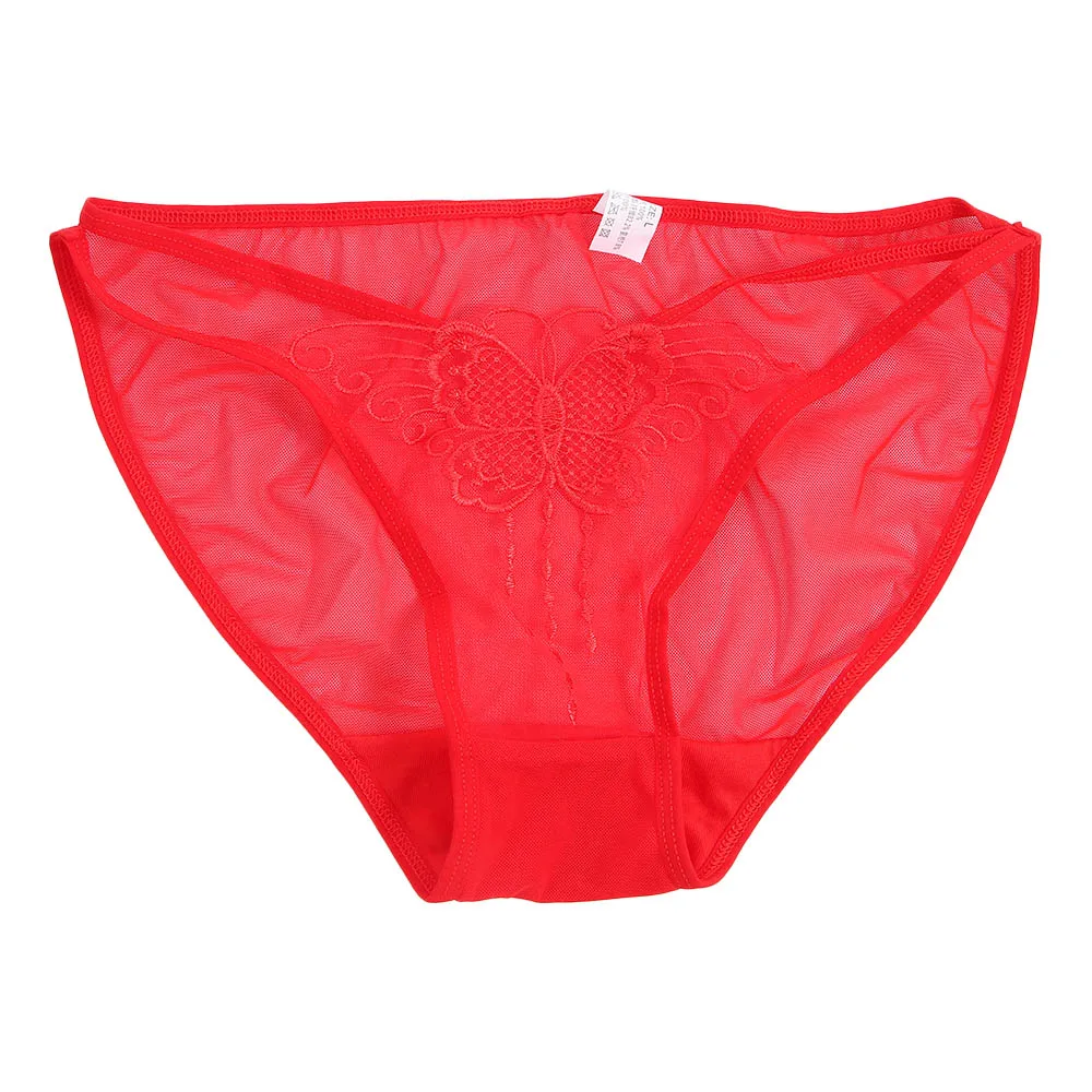 

Breathable Solid Color Hollow Out Intimates Thin Belt For Girls Women Panties Butterfly Embroidery Briefs Korean Underwear
