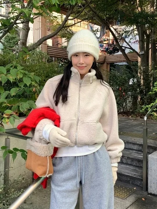 

Winter ular Women's Soft Sweet Stand Collar Zipper Dstring Waist ort Lamb Fur Sweatirt Jaet Trendy Commute Sle