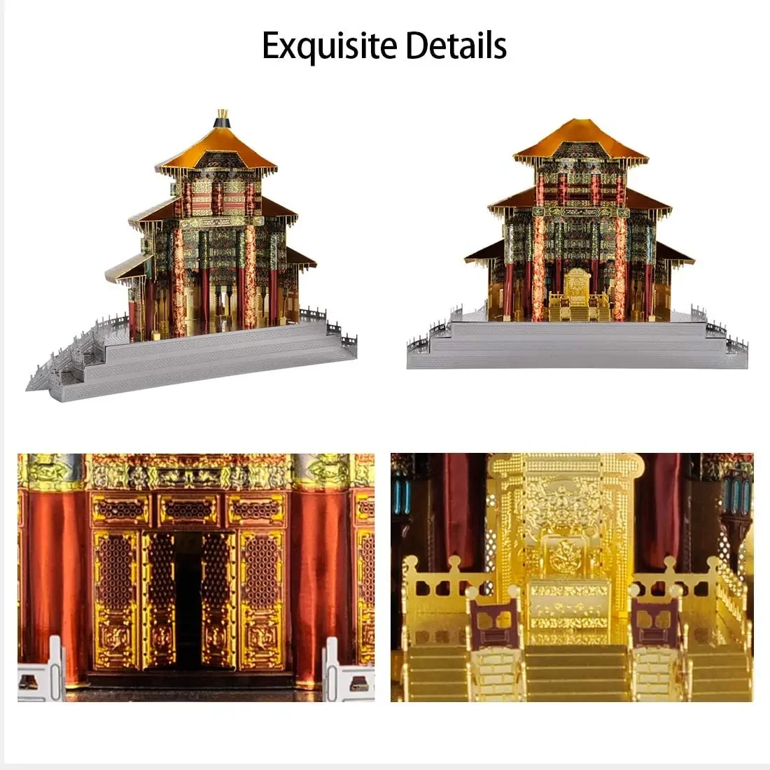 Microworld 3D メタルスタイリングパズルゲーム天国寺院建物モデルキットレーザー切断ジグソーパズルおもちゃ誕生日プレゼント大人のための