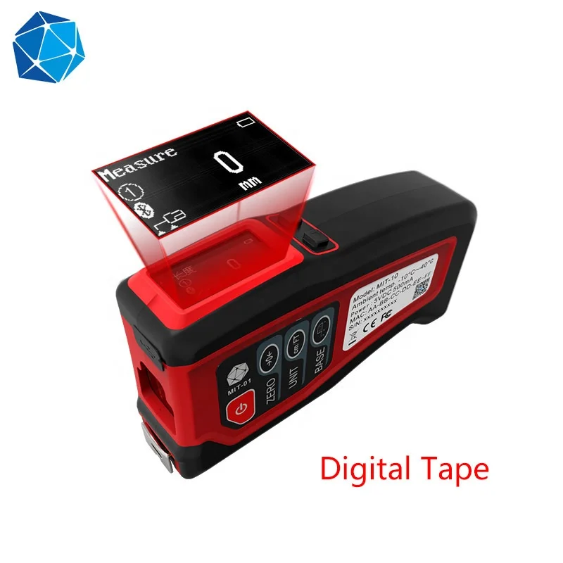 Handheld intelligent length and volume digital laser rangefinder with  tape measure measurement LCD display