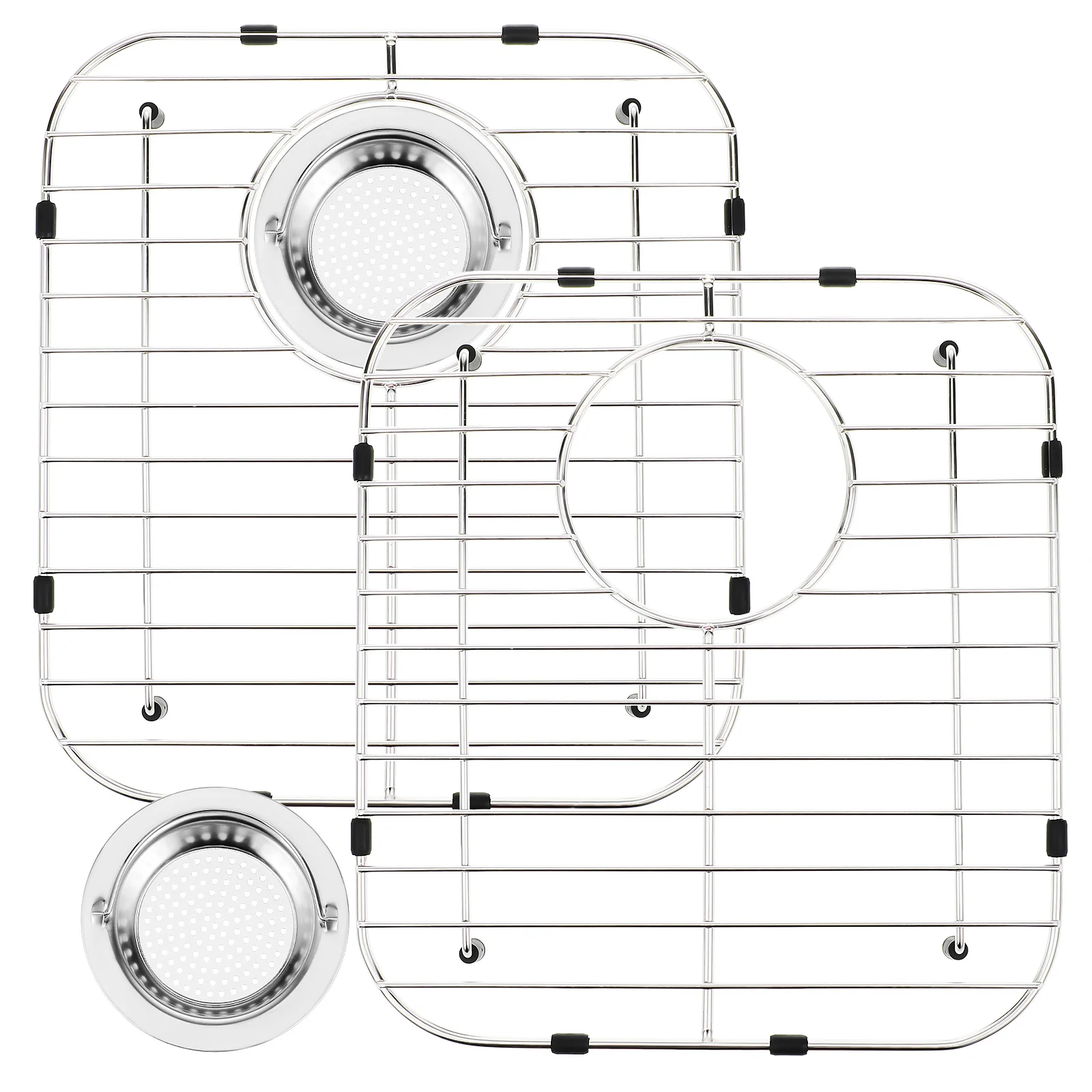 

Stainless Steel Sink Storage Rack Kitchen Accessories Free Installation for Bottom of