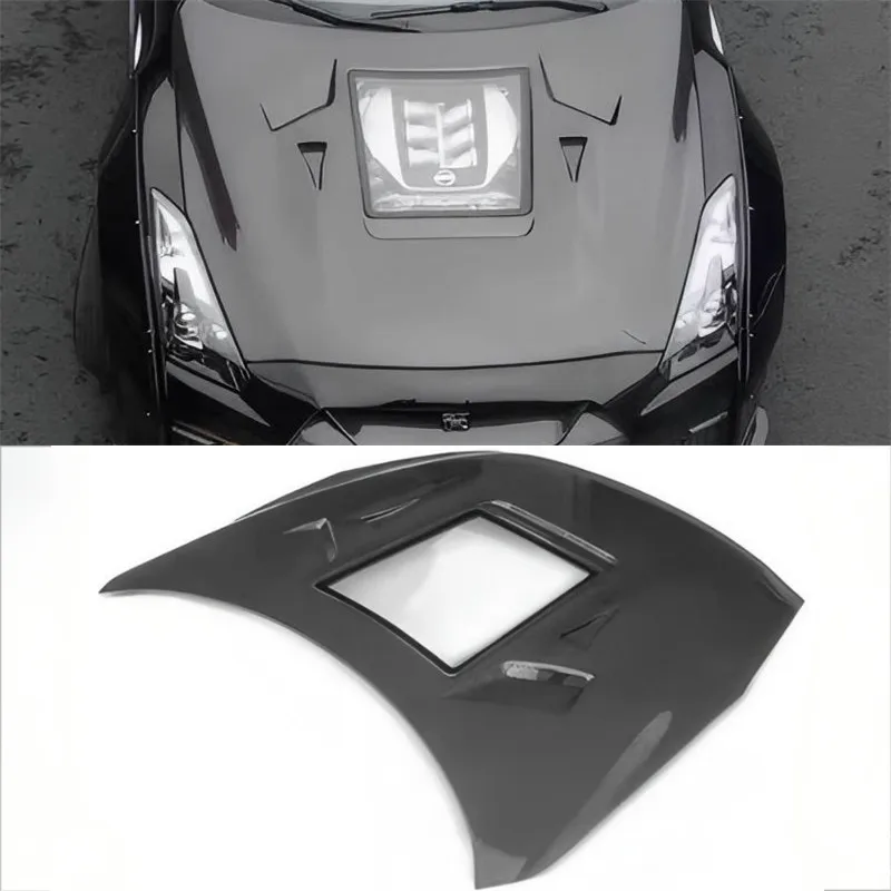 

Для GTR R35 2009-2016 капот из углеродного волокна, крышка двигателя, капот, автомобильная подкладка, крышка капота, обновленный комплект автозапчастей