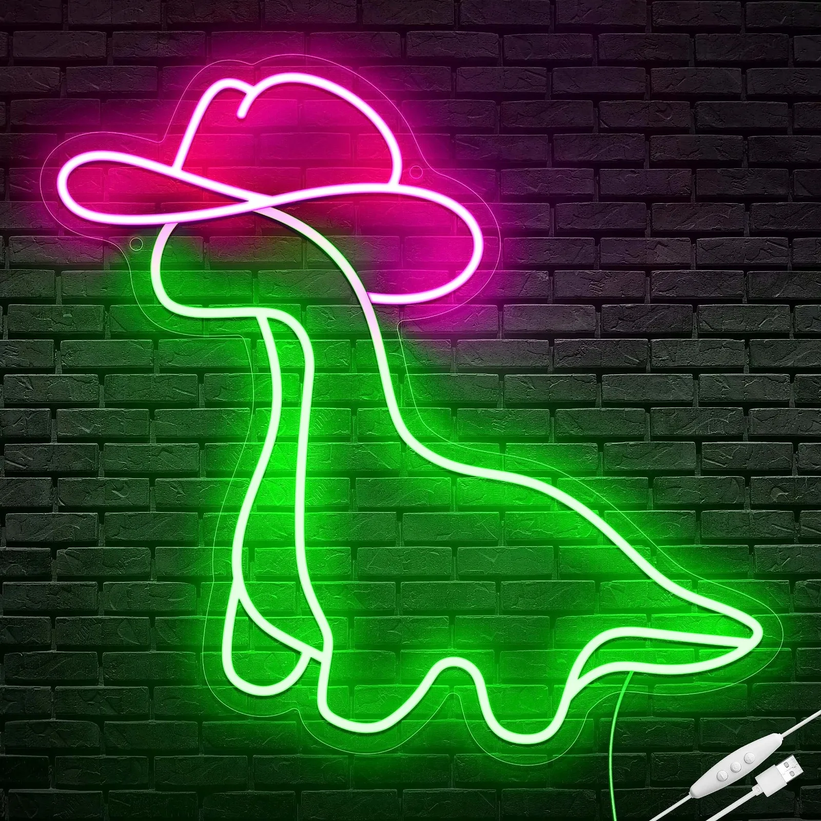 Cowboy Dinosaur for Teen Boys Girls Room Decor Cowgirl Decor  Neon Light for Bedroom Decor Kids Birthday Christmas Gifts