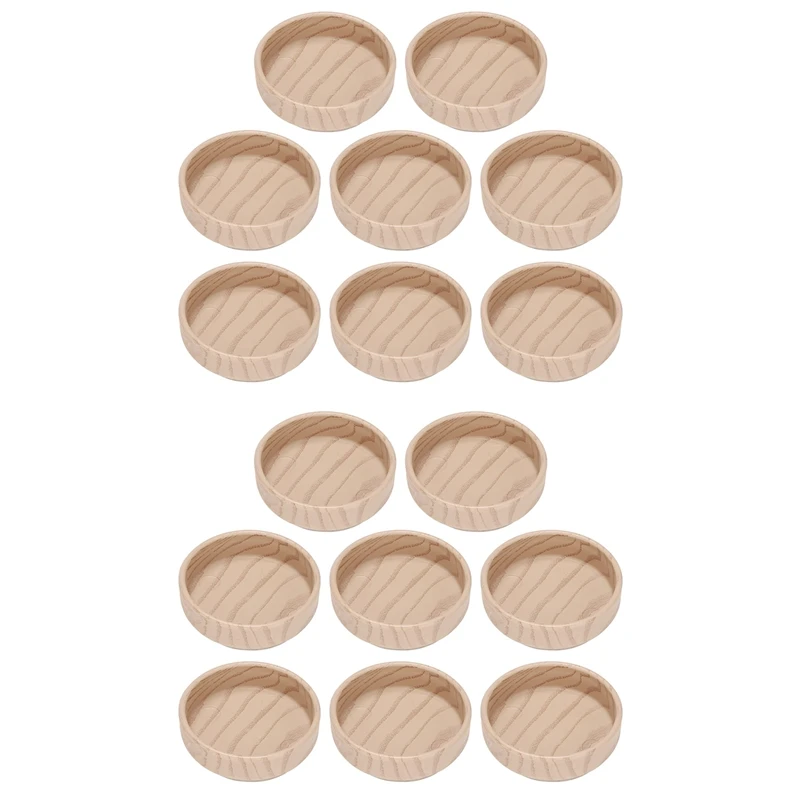 16Pcs Felt Floor Cups 60Mm Round Furniture Felt Castors Non Slip Floor Protector For Chair Legs Furniture (Beige)