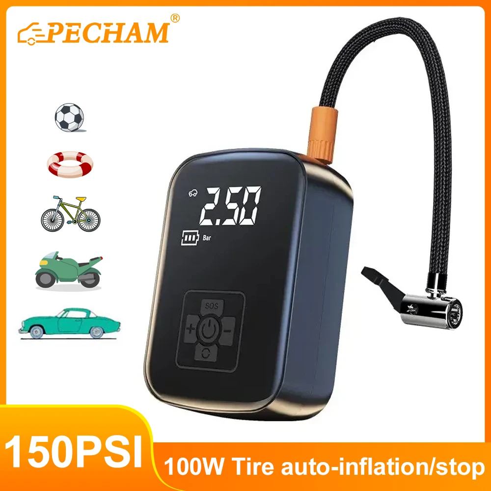 Avashin Wireless Electric Air Pump Car Air Compressor Tire Inflator Pump for Motorcycle Bicycle Boat AUTO Tyre Balls