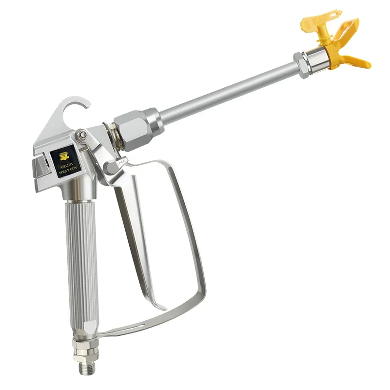 Airless Spray Gun with 10 Inch Extension Pole & 33 Feet Airless Paint Sprayer Hose，one  517 Tip，Spray Gun for Painting