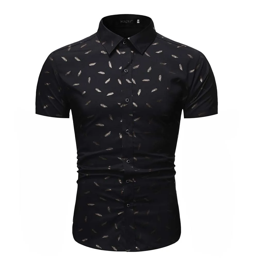 

Summer New European Short Sleeved Shirt Business Casual Large Size Foreign Trade Men's Shirt