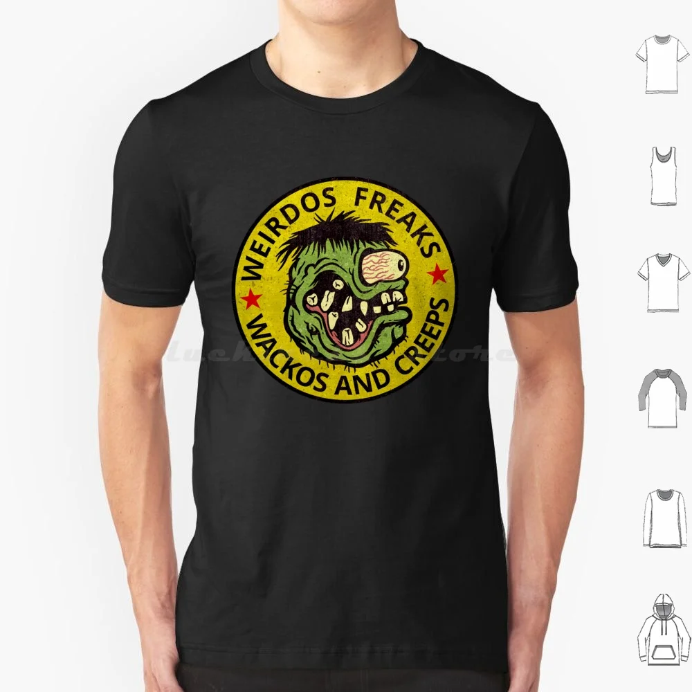 Weirdos Freaks Wackos And Creeps Emblem For Introverts T Shirt 6xl Cotton Cool Tee Introspective Reclusive Soft Spoken