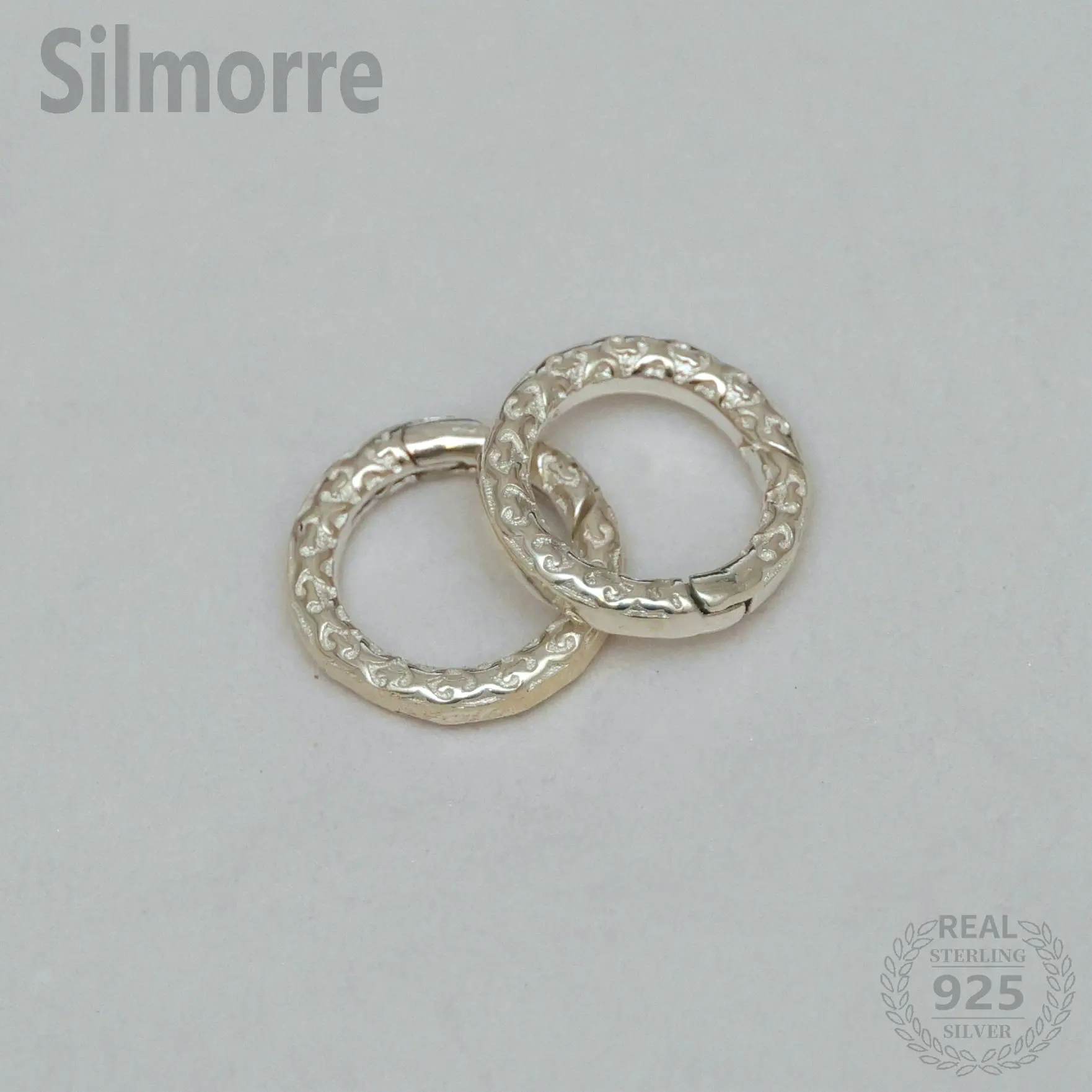 

1PC 925 Sterling Silver Round Spring Clasp Connector for DIY Fine Jewelry Finding ZD0049