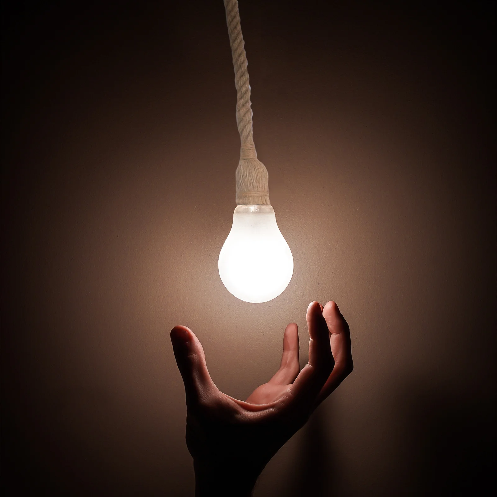 

Single Head Hemp Rope Pendant Lamp Rustic Hanging Light for Bedroom Restaurant Cafe Decoration Lamp Rope Light