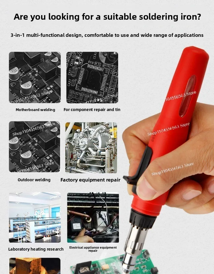 Portable Butane Soldering Iron Pen, Refillable Gas Torch for Outdoor Welding and Craft Projects