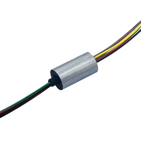 1PCS 48V Low-power Conductive Slip Ring Dia 6/6.5/7.9/8.5mm Aluminum Alloy Outer Shell Mini No-Flange Rotation Collector Ring