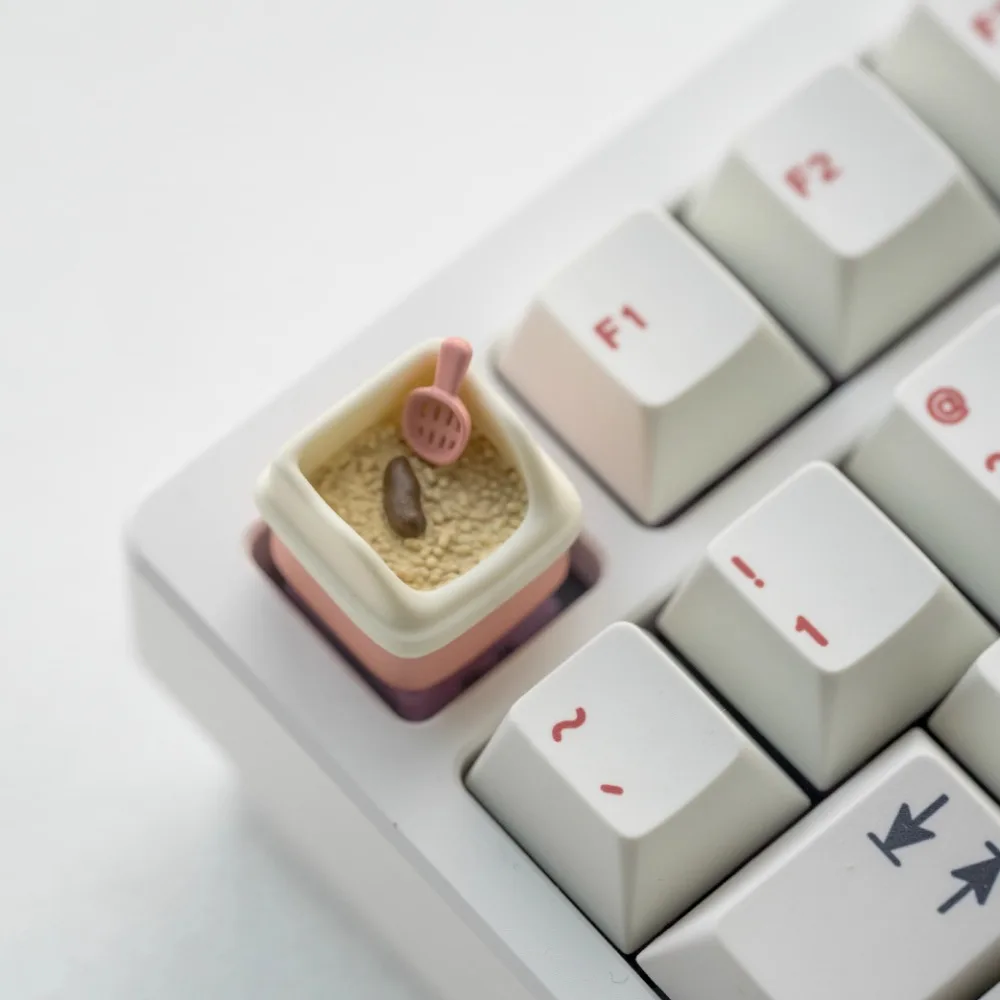 Capuchons de touches pour bac à litière pour chat, capuchon de clavier personnalisé en résine faite à la main pour claviers mécaniques, accessoires 1U Cherry MX, cadeau