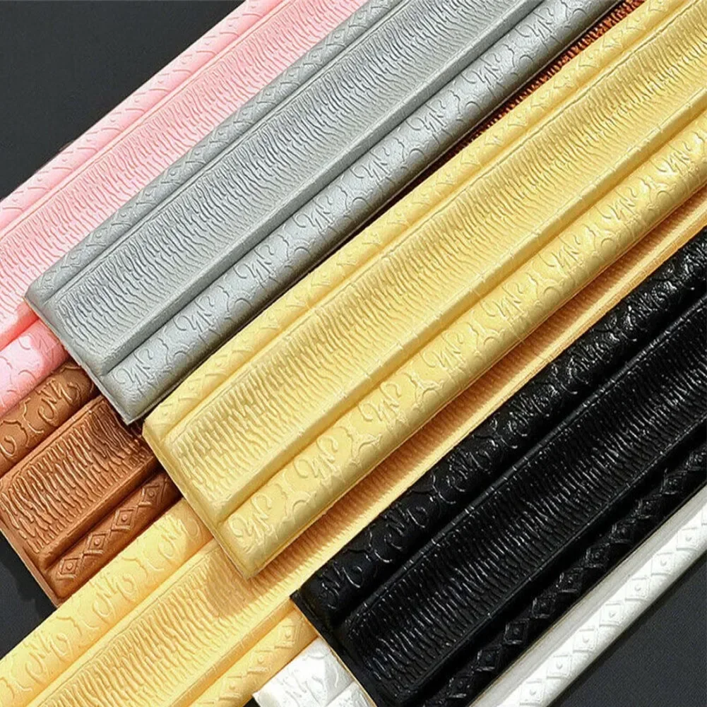 Skirting Border 3D DIY Foam Tiles Sticker Waterproof Moisture-proof Self-adhesive Waistline Ceiling Frame Wall Decor Edge Strip