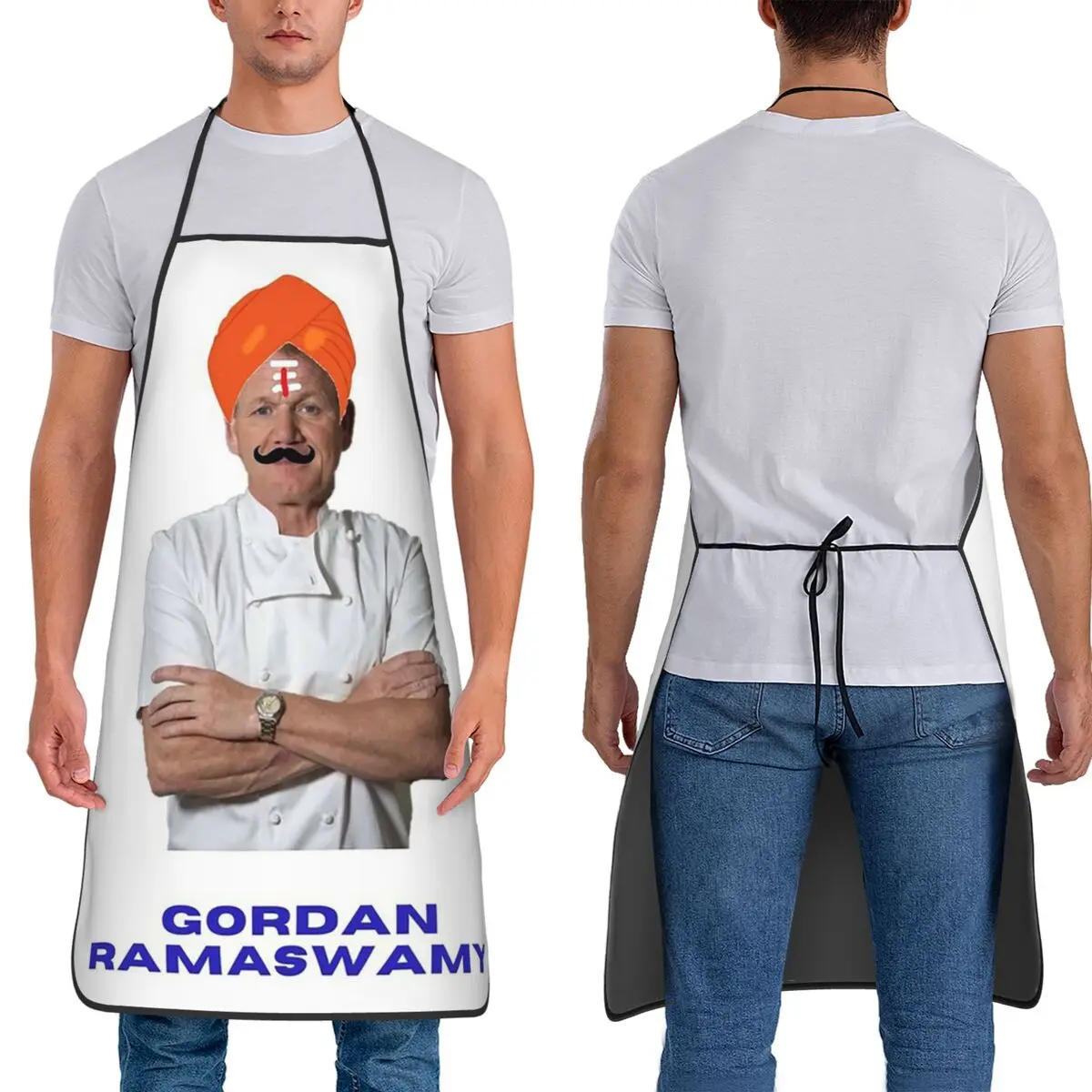 

Gordon Ramsay Ramaswamy Aprons Chef Baking Tablier Waterproof Bib Kitchen Cleaning Pinafore for Women Men Gardening