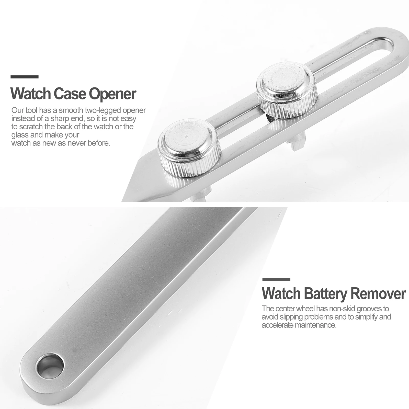 

Stainless Steel Watch Opener Back Remover Wristwatch Repair Tool Large Size Case Non Slip Groove Adjustable Pin Durable Metal