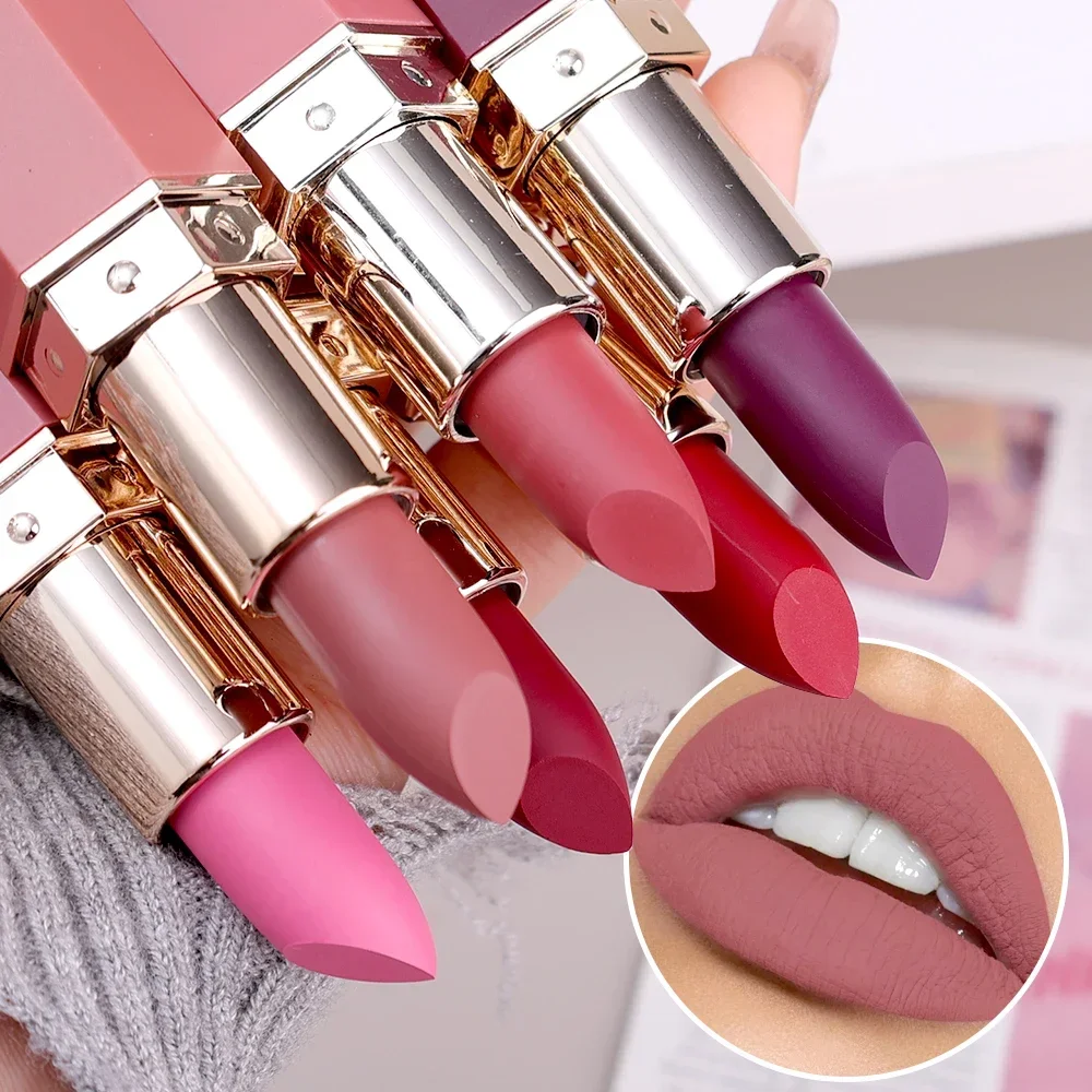 2pcs Matte Lipstick Lipliner Pen Waterproof Nude Red Lipsticks Lasting Lips Contouring Lipstick Lip Liner Pencil Korean Makeup