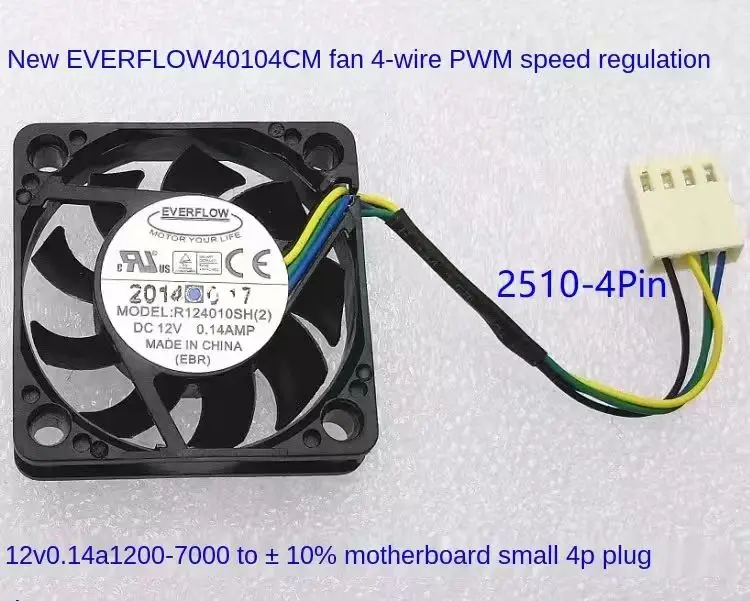novo-ventilador-pwm-everflow-4010-4cm-40mm-r124010sh-2-12v-014a-com-controle-de-velocidade-por-pulso-de-4-fios-para-cooler-de-cpu