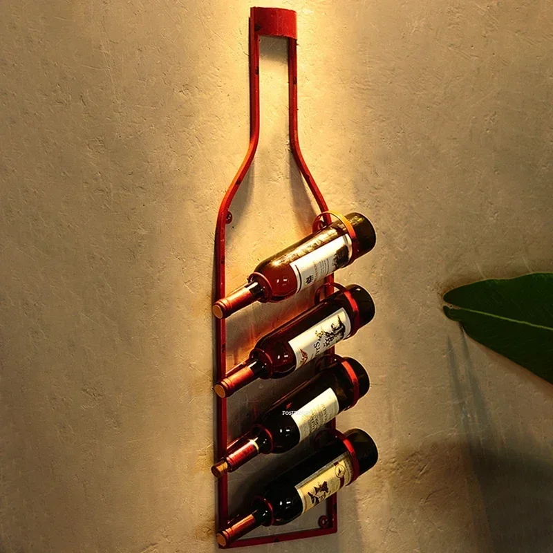 Europeu de parede rack de vinho casa criativa armário de vinho retro bar móveis restaurante bar ferro arte da parede decorações v