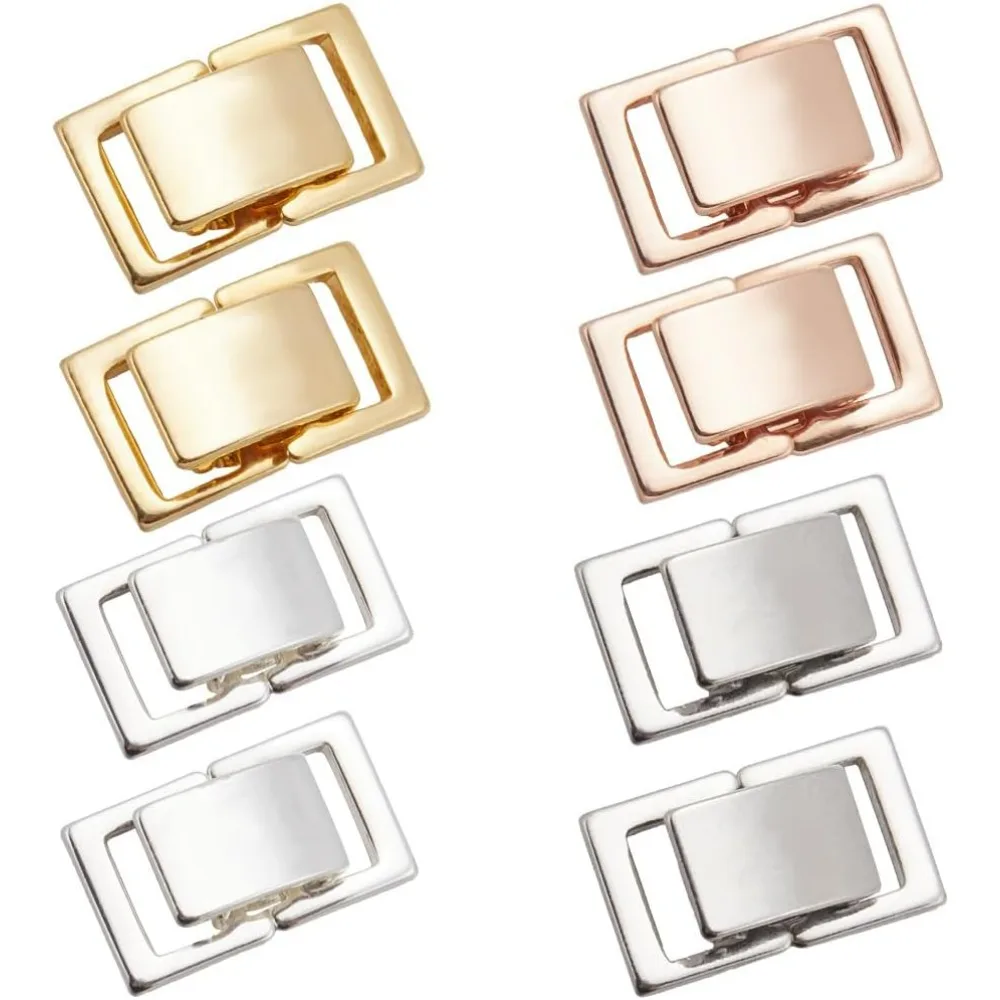 

1 Box 8Pcs 20mm Brass Fold Over Clasps Folding Clasp Extender Metal Gold Silver Necklace Extension Fastener Foldover making kit
