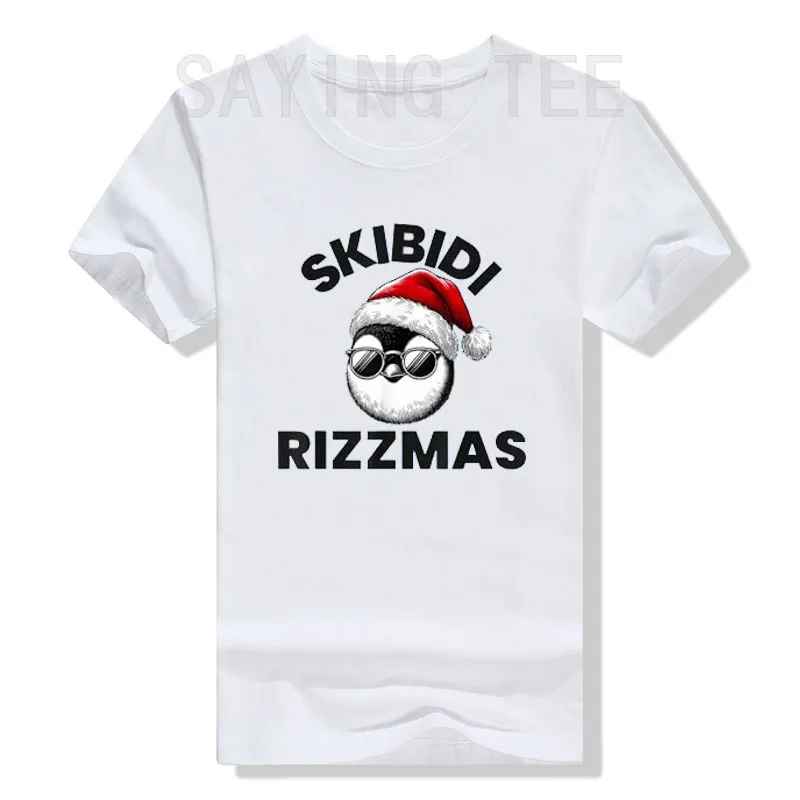 

Skibidi Rizzmas Funny Gen Alpha Slang Christmas Santa Penguin T-Shirt Cute Xmas Costume Humor Funny Graphic Outfit Saying Tee