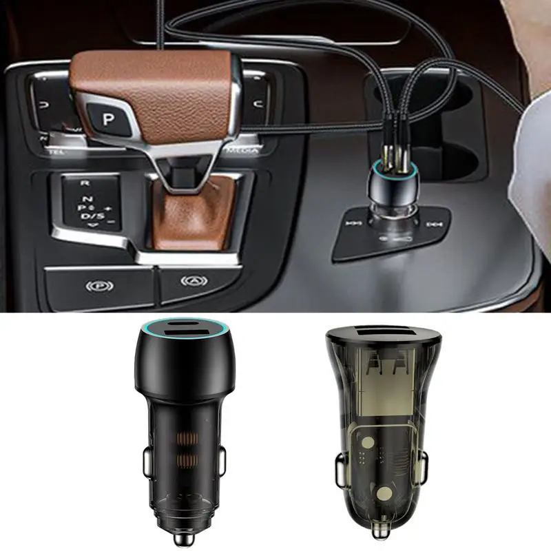 Auto Super Fast Charger Metal 48w USB-A Socket Double Type-C And USB-A Port 48w Cell Phone Car Charger For Cars Trucks Suvs Auto