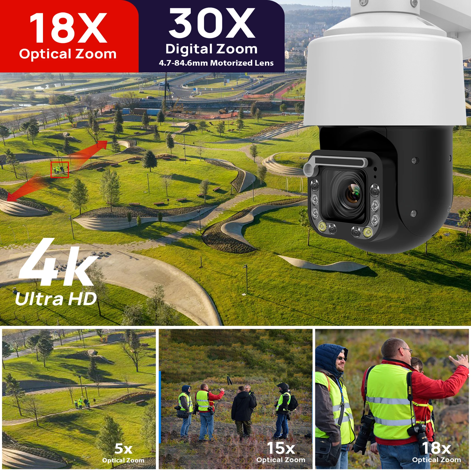 Vikylin 4K 8MP 18X Zoom PTZ IP - Outdoor Lighting Mains Powered review and price