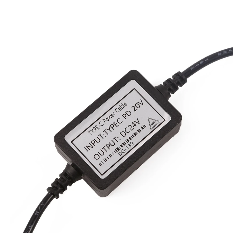 USB TypeC 20V to C24V 5.5x2.1mm Power Cable 12V 15V 20V In 24V Out for 24V Cameras and  Led Lights Power Supply