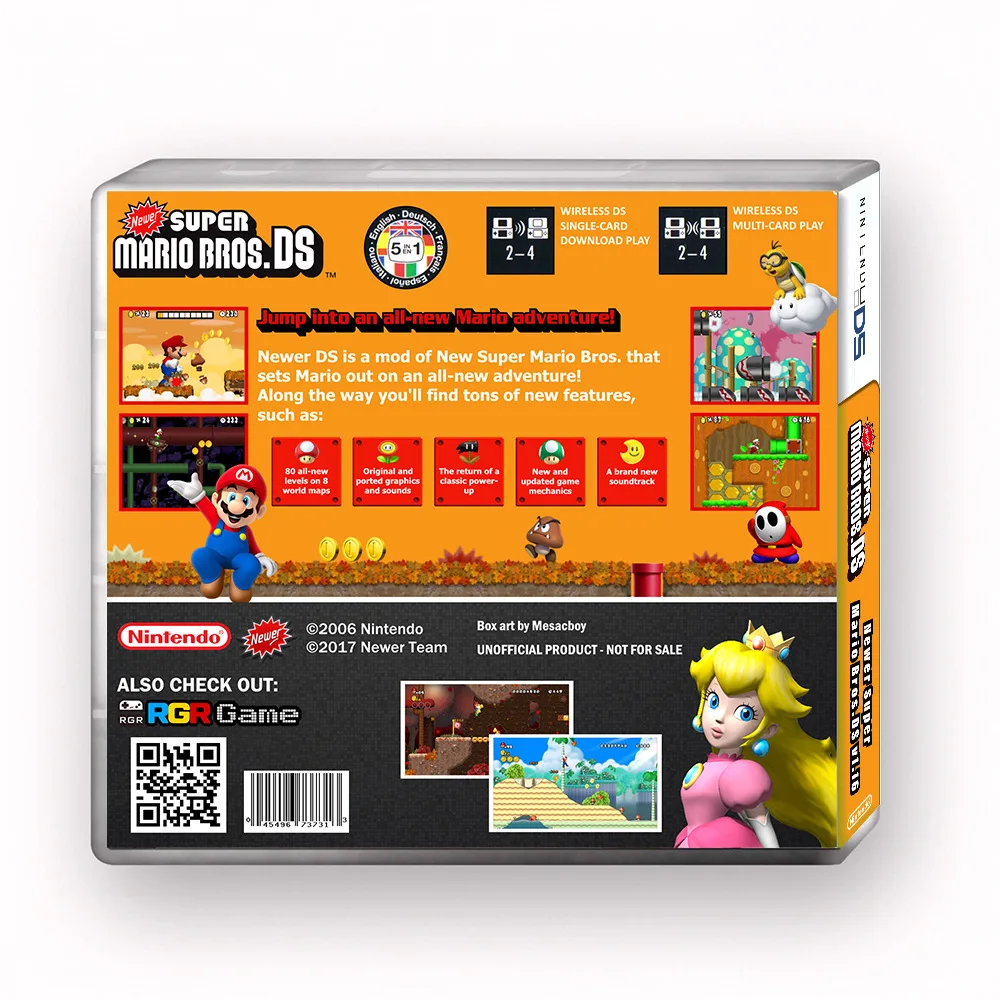 NDS Game cartridges Newer Super Mario Bros DS American version English game card Cartoon Game Collection Cartridge gift