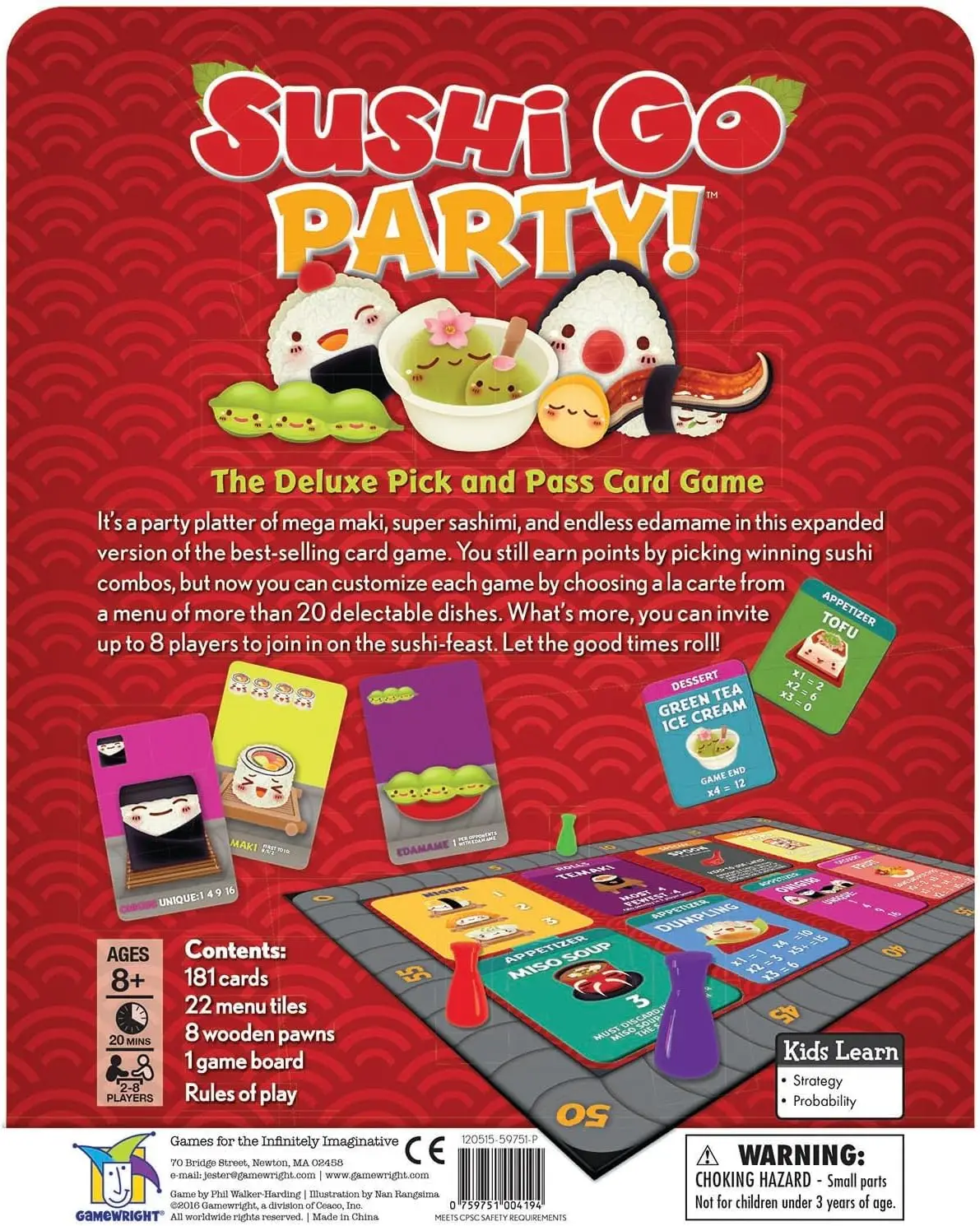 Sushi Go Party! - The Deluxe Pick & Pass Card Game by Gamewright