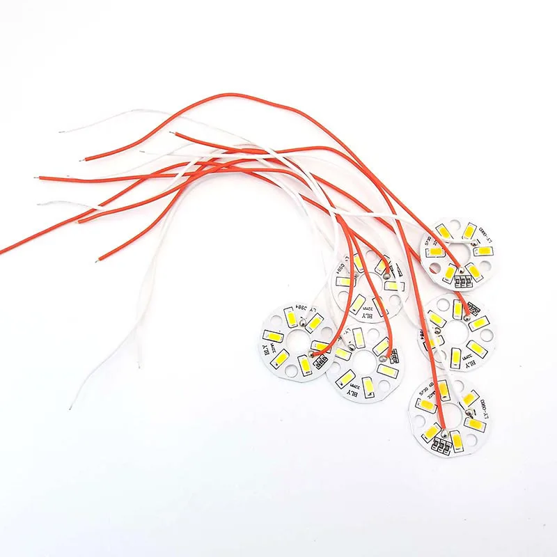 LED 5730SMD 3W 5V Lamp chip Bead Light Board Source with line Bulb Round Transformation Dimmable Green Blue Purple Warm Light R1