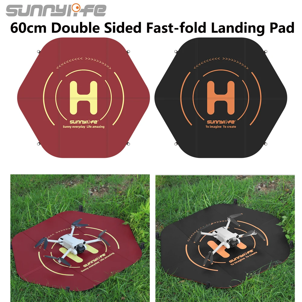 Sunnylife 60 سنتيمتر منصات الهبوط الطائرة بدون طيار ل DJI Mavic 4 برو الطائرة بدون طيار الوسادة للهواء 2S المحمولة منصة الهبوط مقاوم للماء ل DJI NEO حصيرة