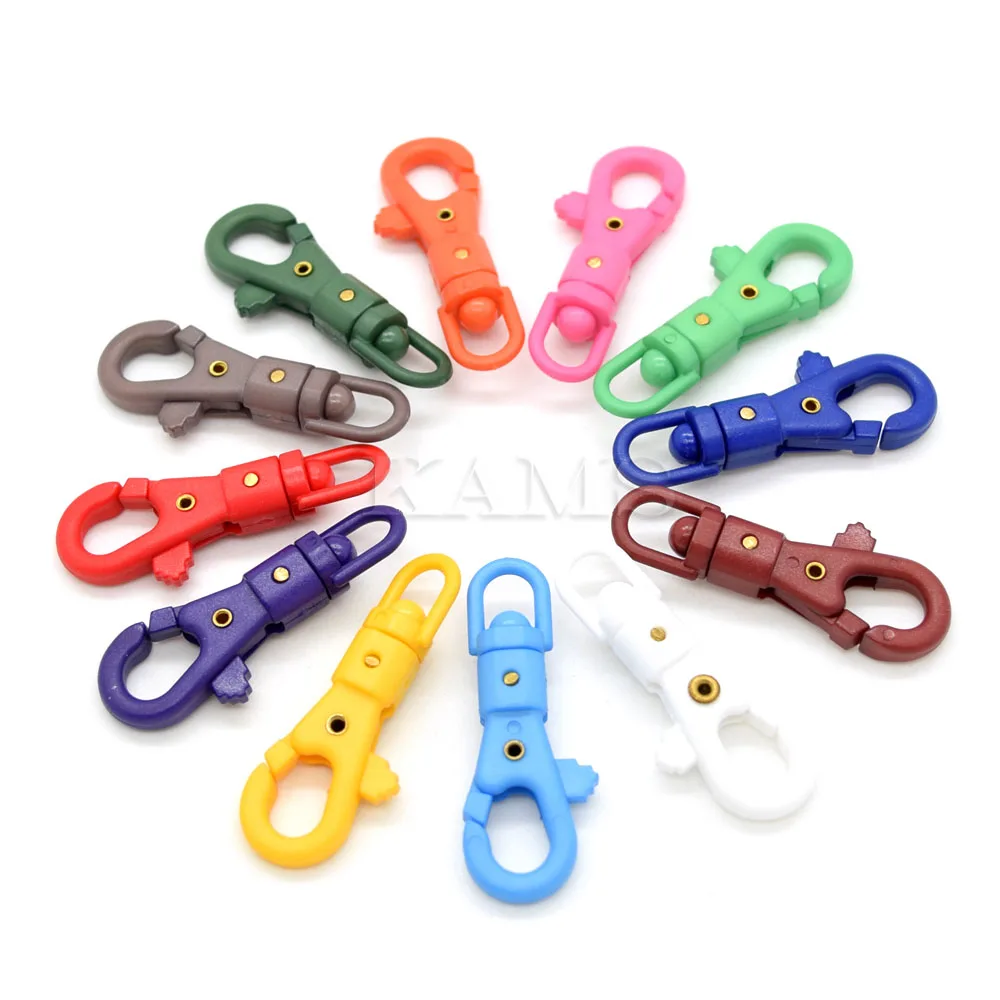 12 pcs 1/4\'\' Swivel Snap Colorful Plastic Hook For Weave Paracord Lanyard Buckles Backpack Webbing