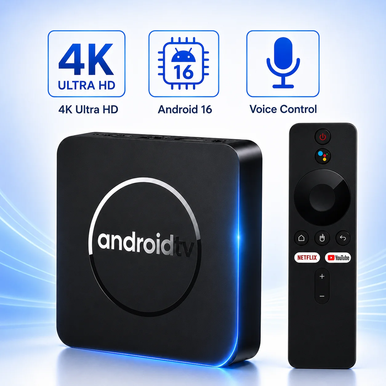 TV Box Q10 Android 16, Allwinner H313 Quad Core 4K, Smart TV BOX 2GB 16GB Wifi, Reproductor Multimedia con Youtube, Netflix y Múltiples Idiomas