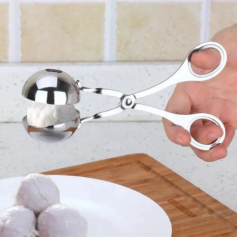 1-6Pcs Stainless Steel Meatball Maker Spoon, Non-Stick Meatball Making Tool, Manual Meat Baller Shaper Mold For Kitchen Cooking