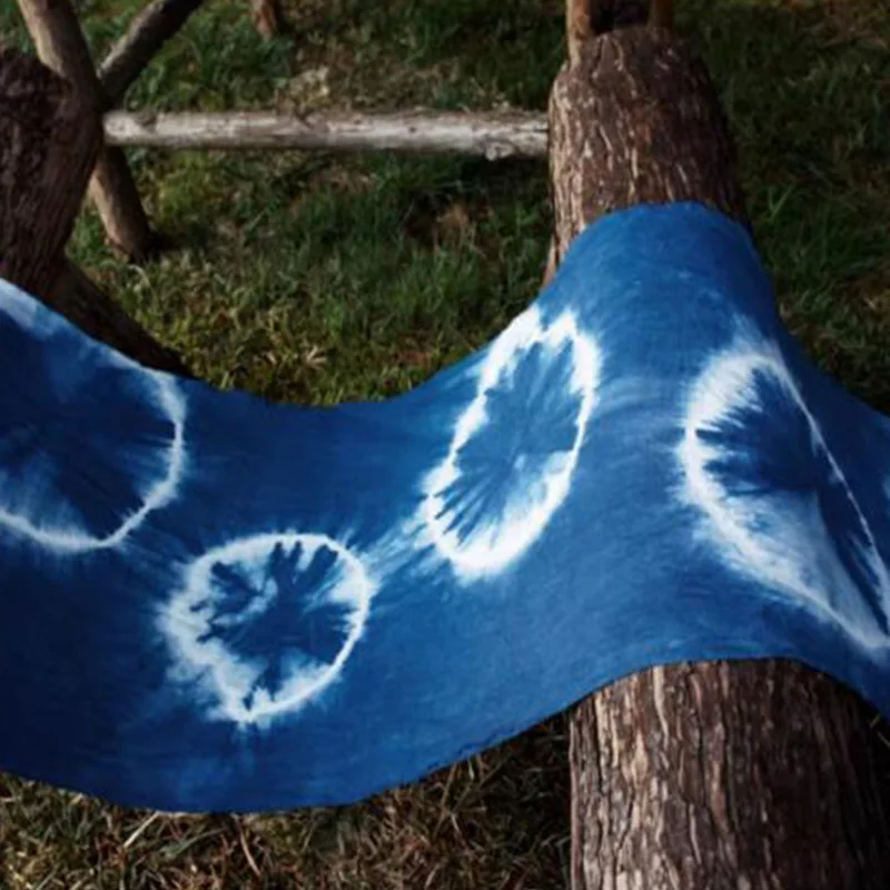 Cotton Handmade Tie-Dye Fabric Ethnic Style Blue Dyed Tea Ceremony Background Cloth Mantle Decoration DIY Partition Door Curtain