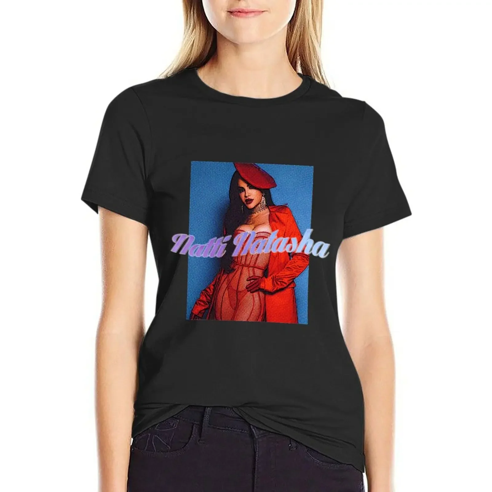 

Natti Natasha POP ART effect T-Shirt customs design your own cute clothes female hippie clothes ariat shirts for Women