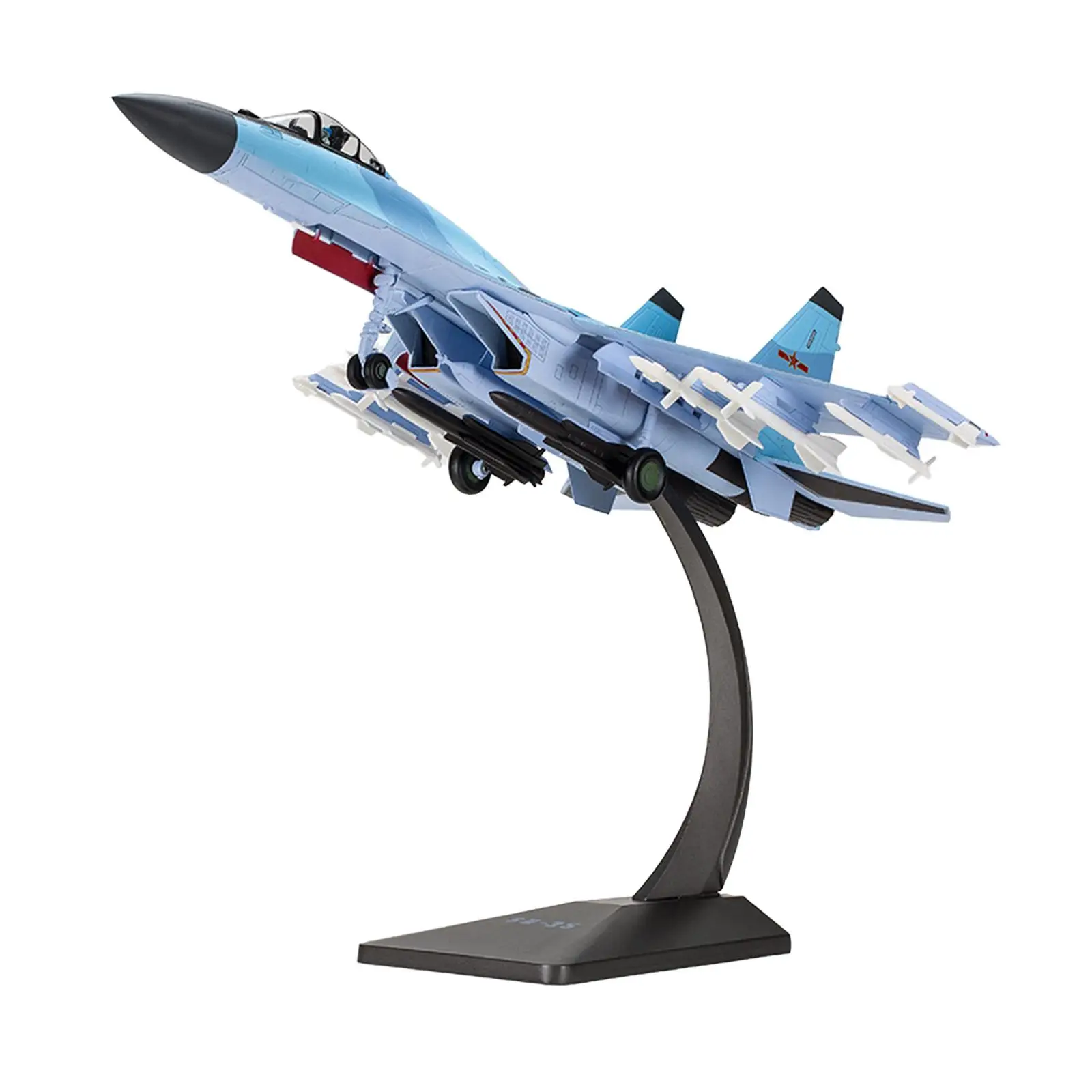 

Alloy Fighter Simulation Kids Toys Ornament 1:48 Scale SU35 Aircraft Airplane Display for Office Cafes Livingroom Bar Home